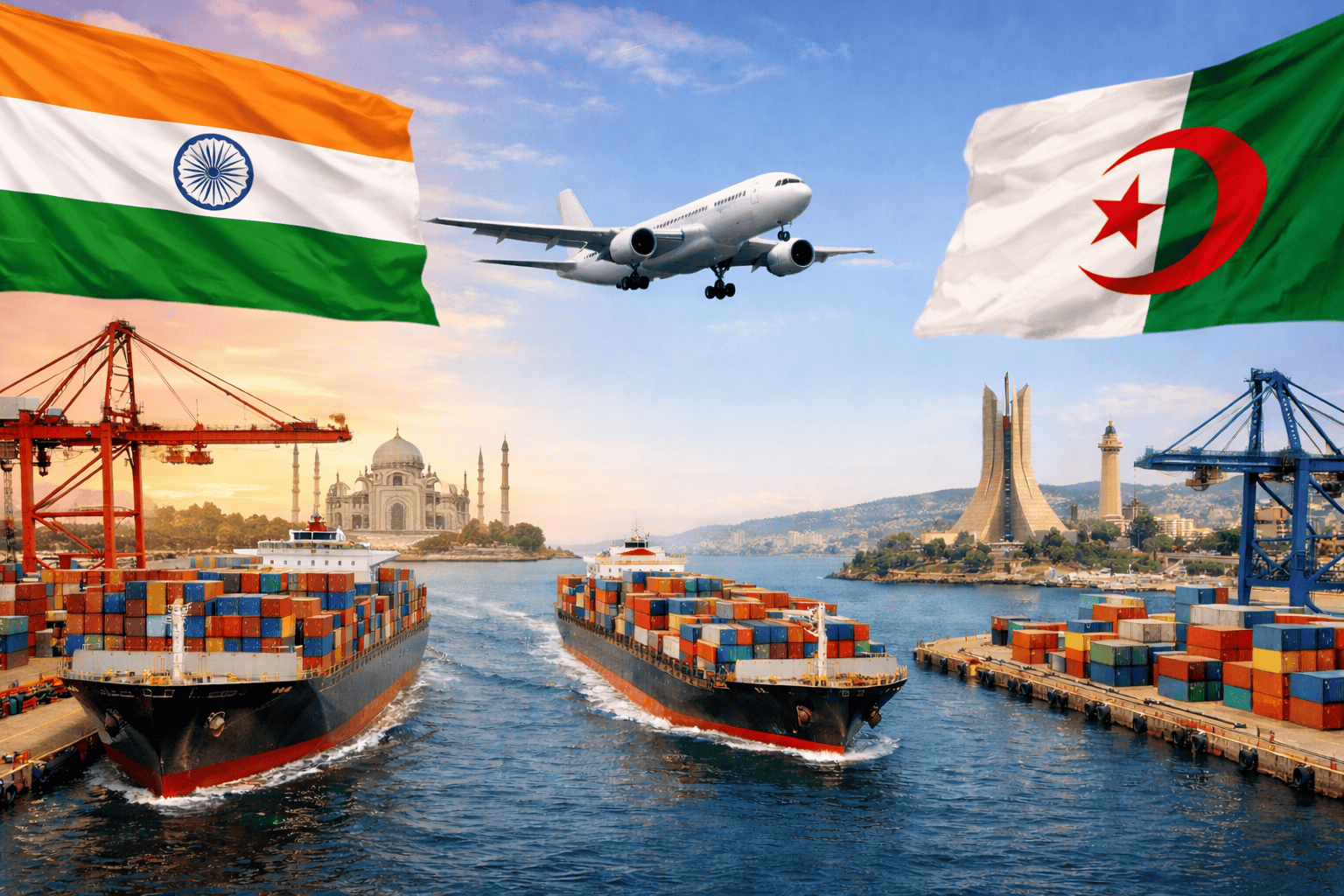 شحن البضائع من الهند إلى الجزائر