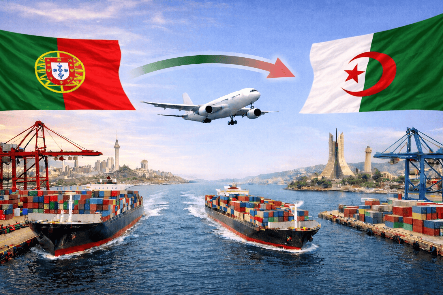 شحن البضائع من البرتغال للجزائر