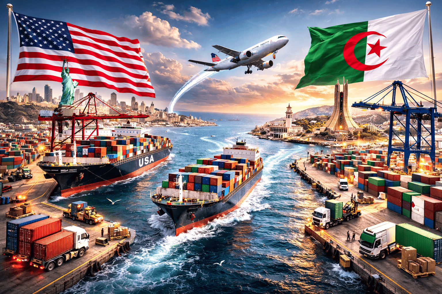 شحن البضائع من أمريكا للجزائر